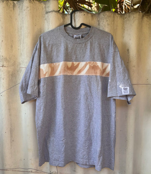 Gum Patchwork Tee - Grey & Brown